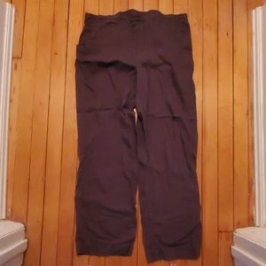 J. Jill Linen Charcoal Grey high waisted wide leg